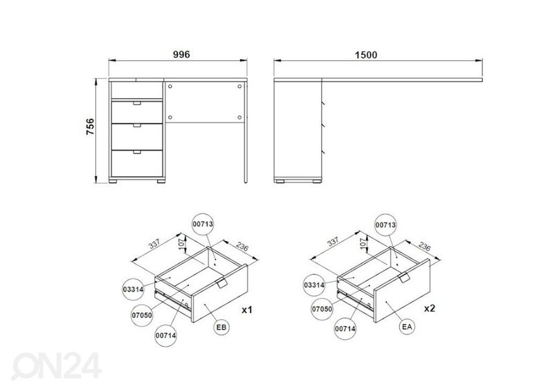 Угловой рабочий стол Sign 150 cm увеличить