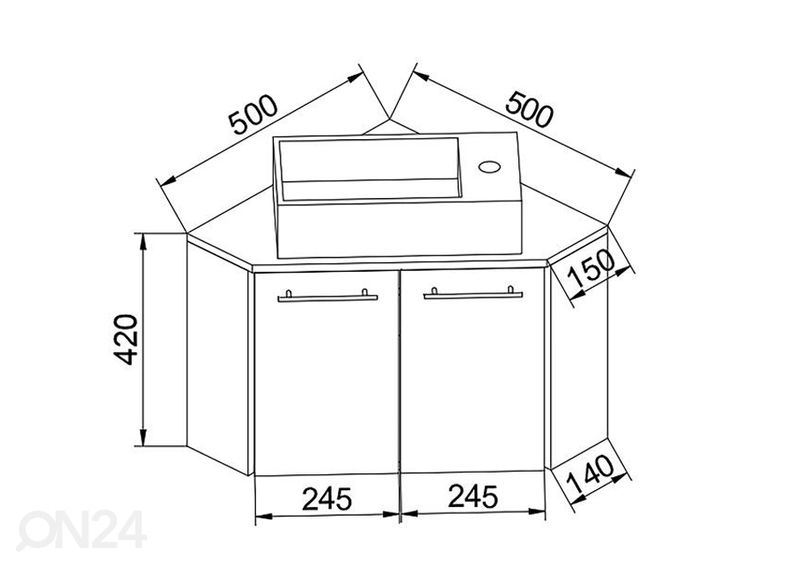 Угловой шкаф под раковину + раковина увеличить
