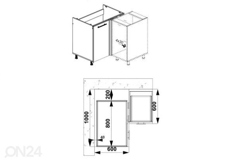 Угловой шкаф 100 cm увеличить