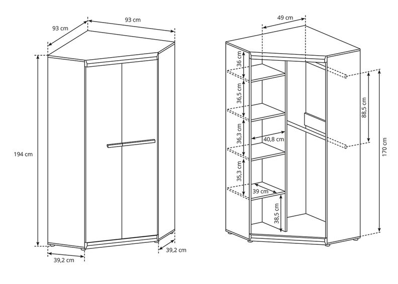 Угловой шкаф увеличить