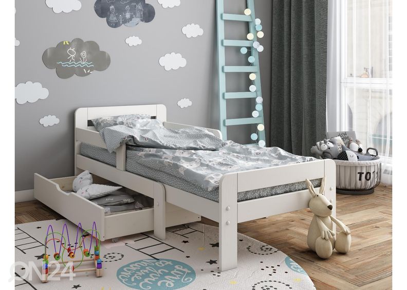 Удлиняющаяся кровать Nora 70x120+50 cm с ящиком увеличить