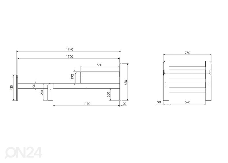 Удлиняющаяся кровать Nora 70x120+50 cm увеличить