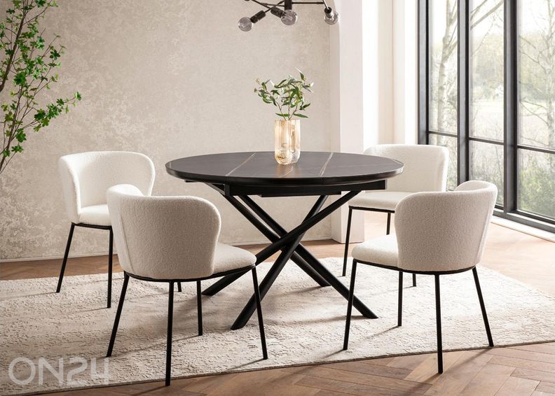 Удлиняющийся обеденный стол Ø120 см увеличить