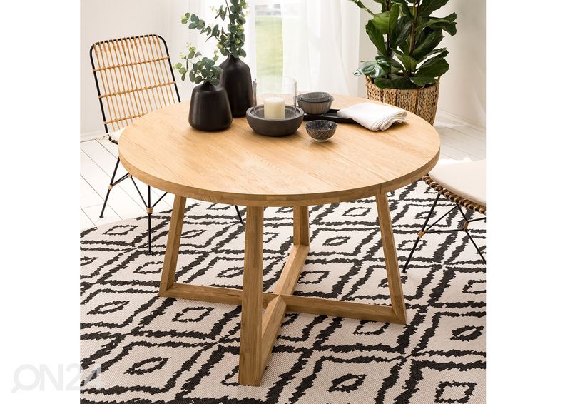 Удлиняющийся обеденный стол из дуба Merbi 120/160x120 cm увеличить