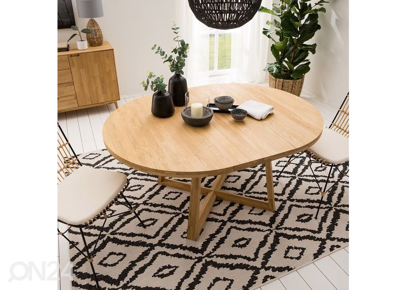 Удлиняющийся обеденный стол из дуба Merbi 120/160x120 cm увеличить