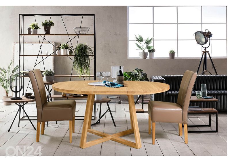 Удлиняющийся обеденный стол из дуба Merbi 120/160x120 cm увеличить