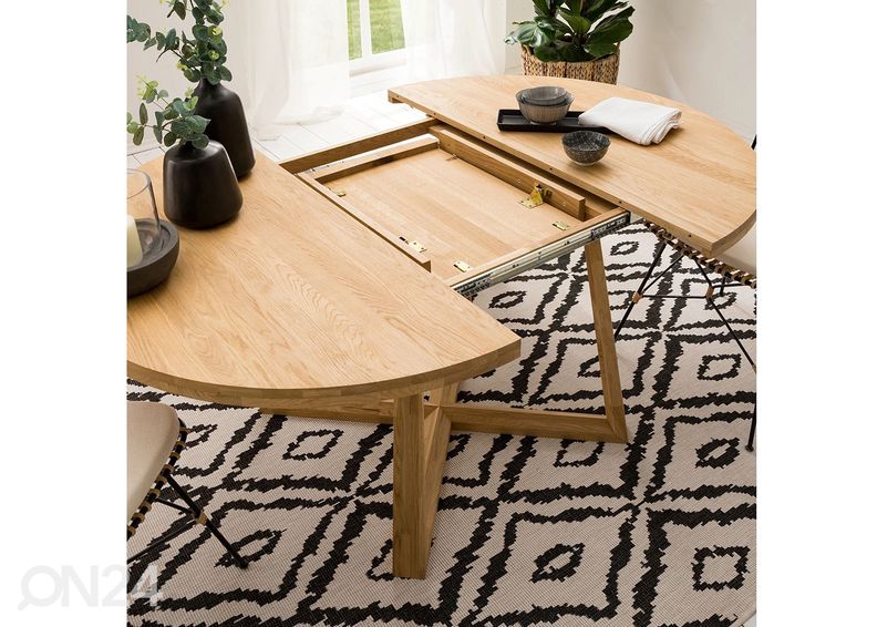 Удлиняющийся обеденный стол из дуба Merbi 120/160x120 cm увеличить