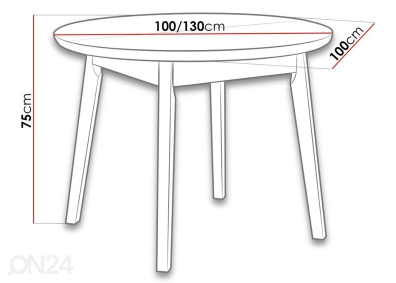 Удлиняющийся обеденный стол 100-130x100 см + 4 стула увеличить