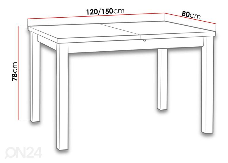Удлиняющийся обеденный стол 80x120-150 cm + 5 стульев увеличить
