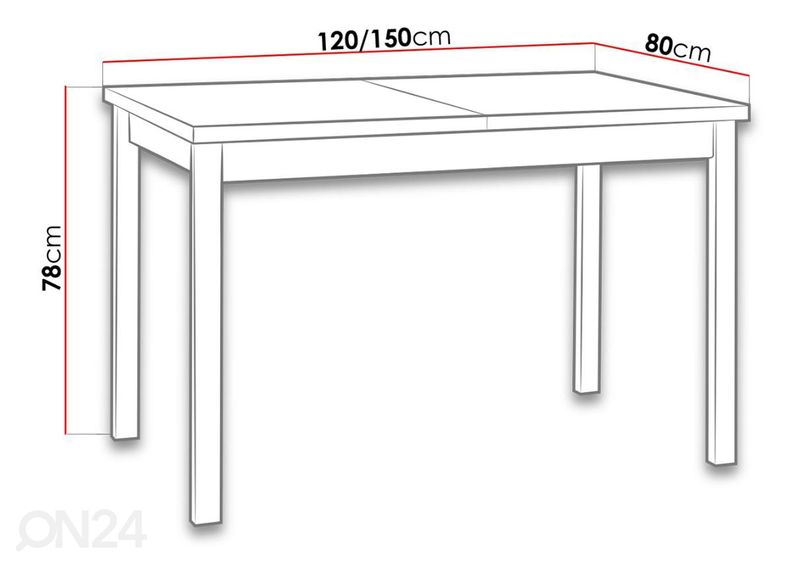 Удлиняющийся обеденный стол 80x120-150 cm + 6 стульев увеличить