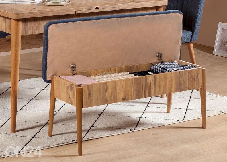 Удлиняющийся обеденный стол 80x130-165 cm + 2 стула +скамья увеличить