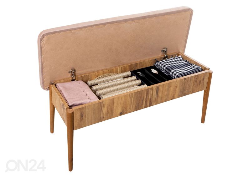 Удлиняющийся обеденный стол 80x130-165 cm + 2 стула+скамья увеличить