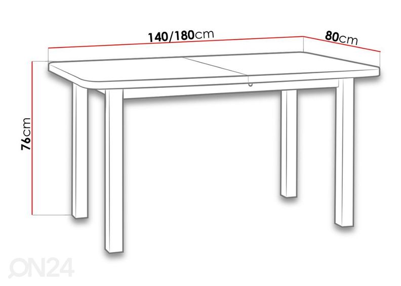Удлиняющийся обеденный стол 80x140-180 cm + 6 стульев увеличить