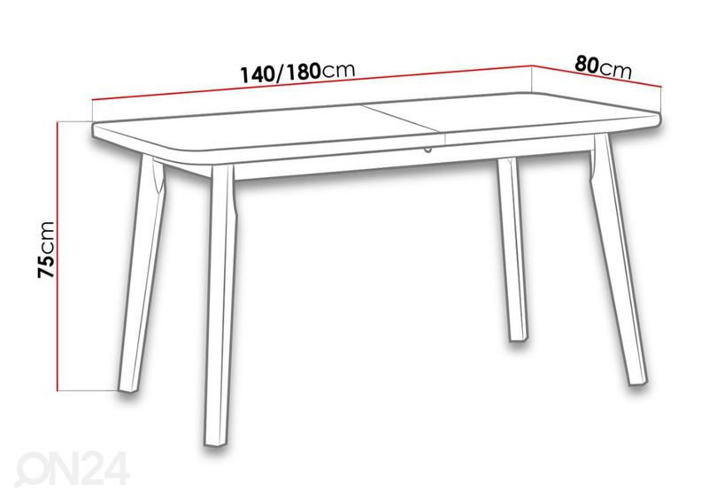 Удлиняющийся обеденный стол 80x140-180 cm + 6 стульев увеличить