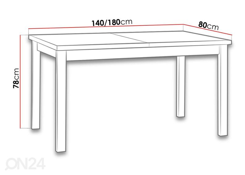 Удлиняющийся обеденный стол 80x140-180 cm + 6 стульев увеличить