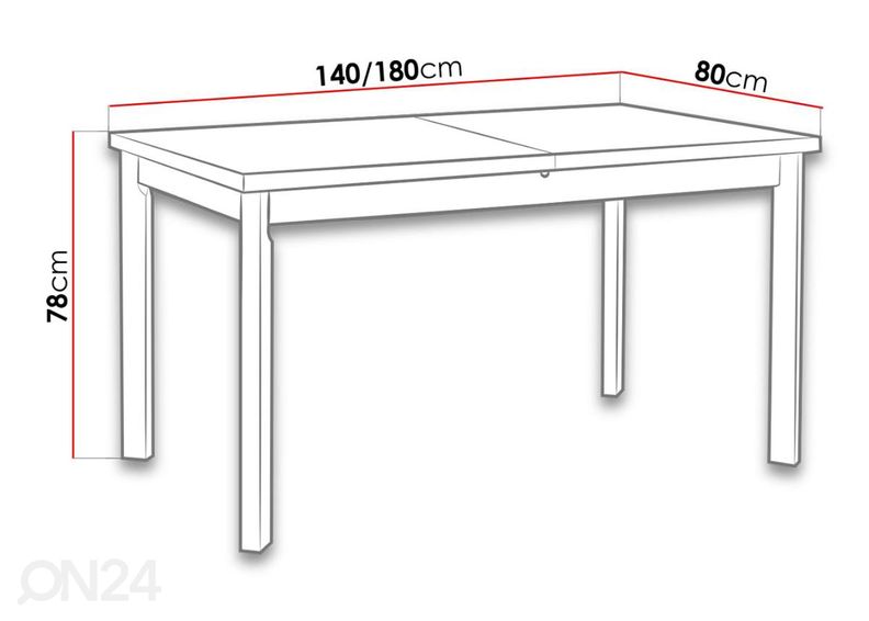 Удлиняющийся обеденный стол 80x140-180 cm + 6 стульев увеличить
