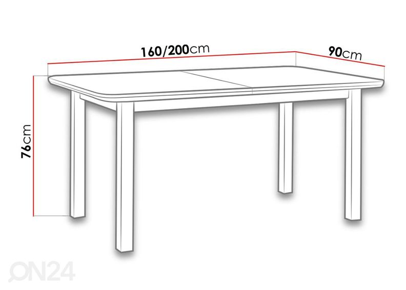 Удлиняющийся обеденный стол 90x160-200 cm + 6 стульев увеличить