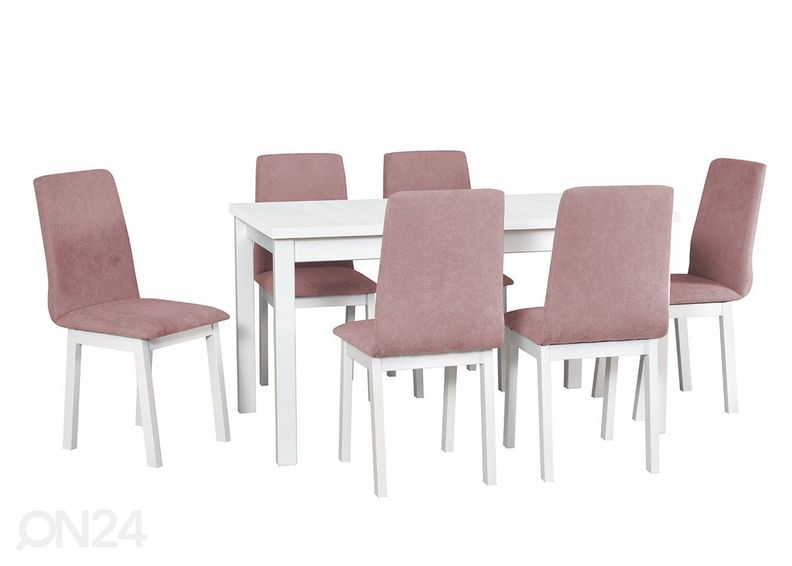 Удлиняющийся обеденный стол 90x160-200 cm + 6 стульев увеличить