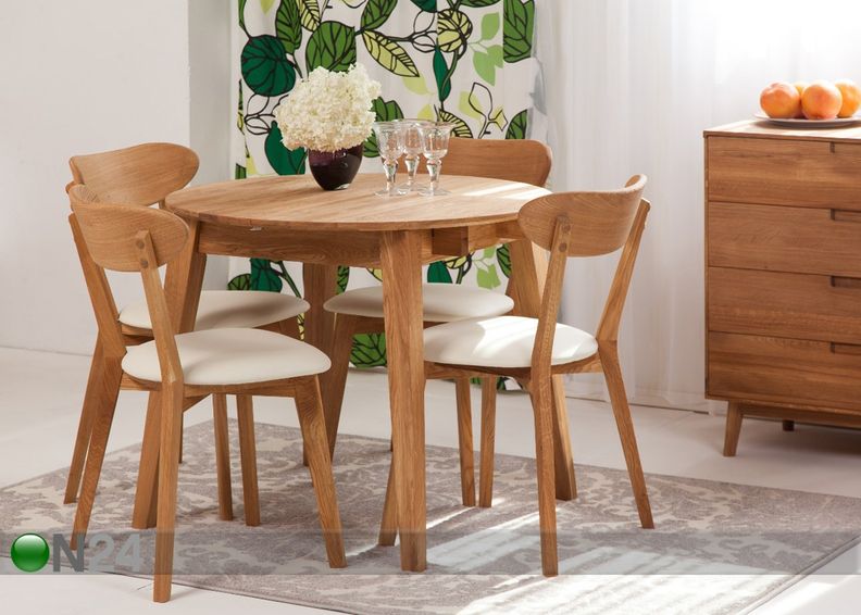 Удлиняющийся обеденный стол Basel 90-130x90 cm+ 4 стула Irma увеличить