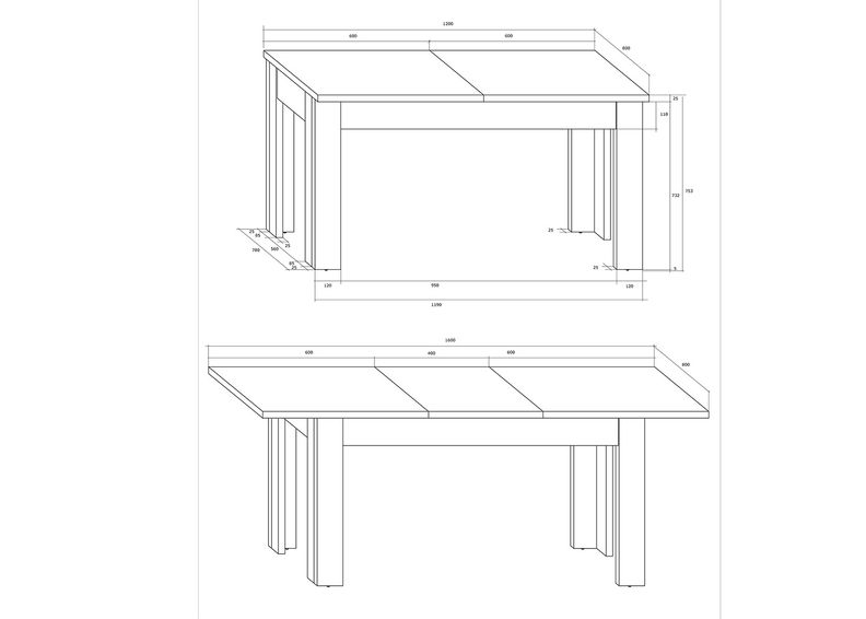 Удлиняющийся обеденный стол Cobhy 120-160x80 cm увеличить