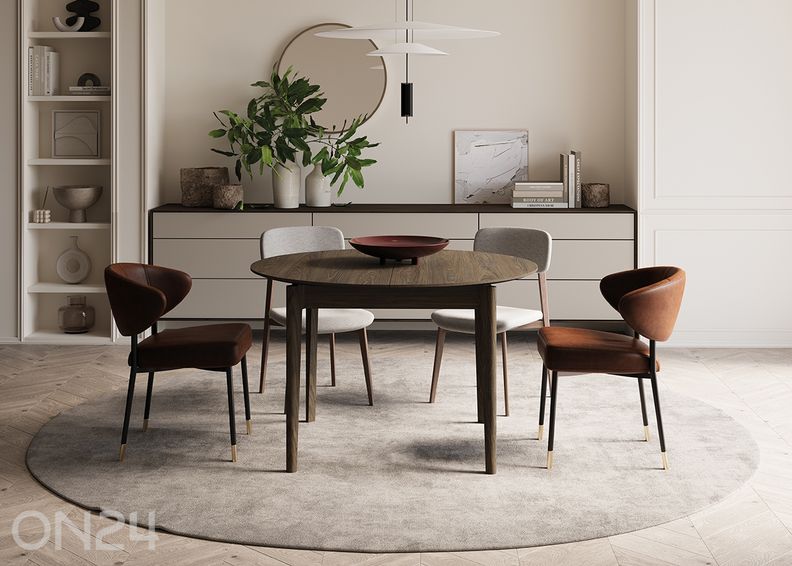 Удлиняющийся обеденный стол Plot Ø120x120/240 см увеличить