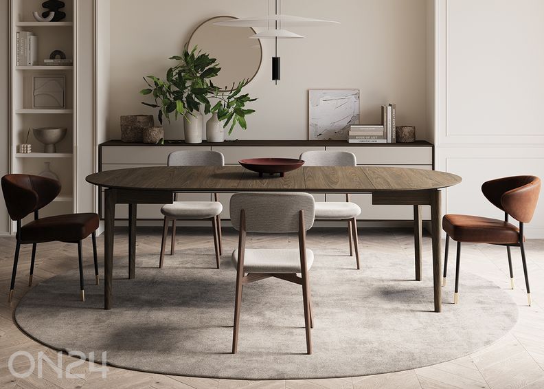 Удлиняющийся обеденный стол Plot Ø120x120/240 см увеличить