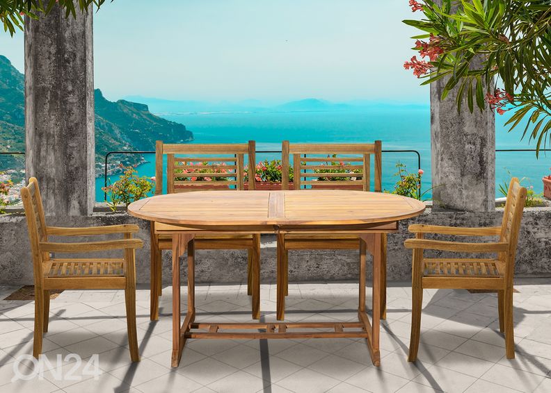 Удлиняющийся садовый стол 100x150-200 cm, акация увеличить