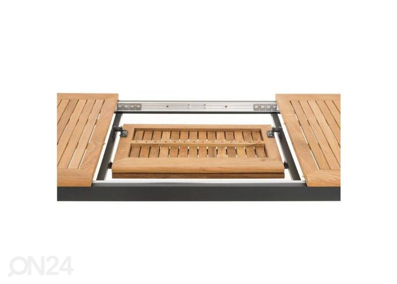 Удлиняющийся садовый стол Tika 156/214x88,5 cm, коричневый/чёрный увеличить