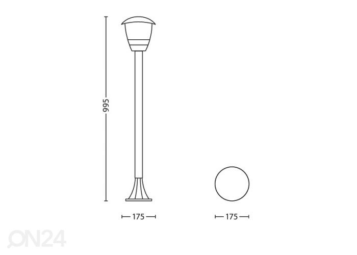 Уличный светильник Philips Creek E27 черный увеличить