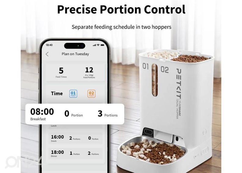 Умная кормушка для домашних животных с камерой Petkit P591 YumShare 2+3 L увеличить
