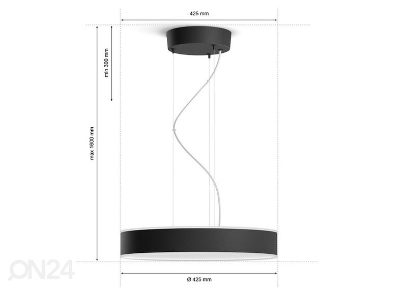 Умный потолочный светильник чёрный с пультом Hue White ambiance Enrave увеличить