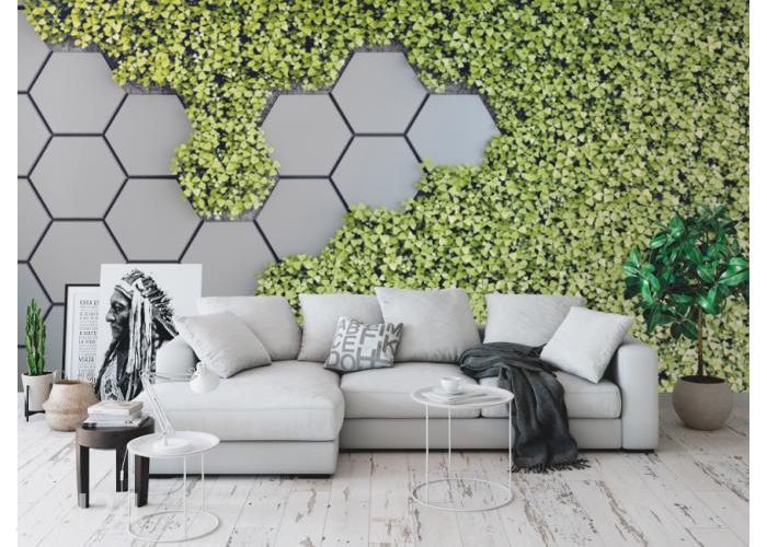 Флизелиновые фотообои 3D Green Vertical Garden 368x254 см увеличить