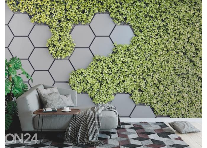 Флизелиновые фотообои 3D Green Vertical Garden 368x254 см увеличить