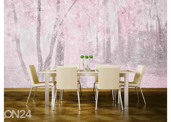 Флизелиновые фотообои Pink Forest Abstract 150x250 см увеличить