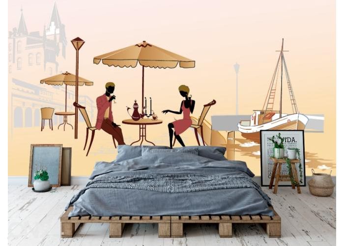 Флизелиновые фотообои Street Cafe 368x254 см увеличить