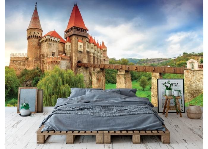 Флизелиновые фотообои Transylvanian Corvin Castle with Wooden Bridge 368x254 см увеличить