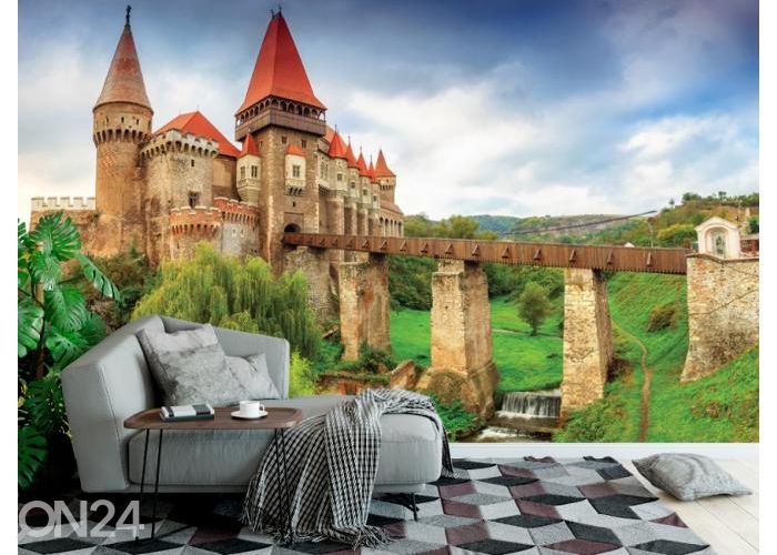 Флизелиновые фотообои Transylvanian Corvin Castle with Wooden Bridge 368x254 см увеличить
