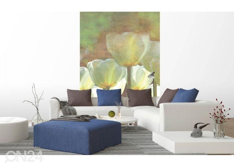 Флизелиновые фотообои White Tulips Abstract 150x250 см увеличить