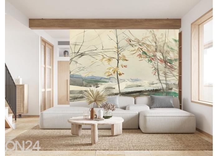 Флисовые фотообои Autumn Landscape with Trees by Giovanni Boldini 368x254 см увеличить