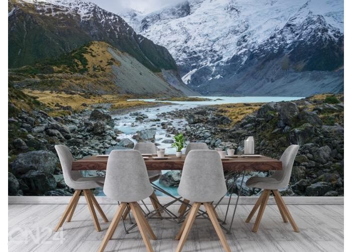 Флисовые фотообои Hooker Lake at the Bottom of Mount Cook 400x260 см увеличить