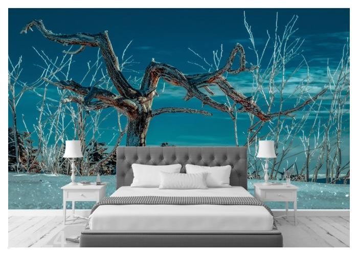 Флисовые фотообои Lonely Winter Night Tree 368x254 см увеличить