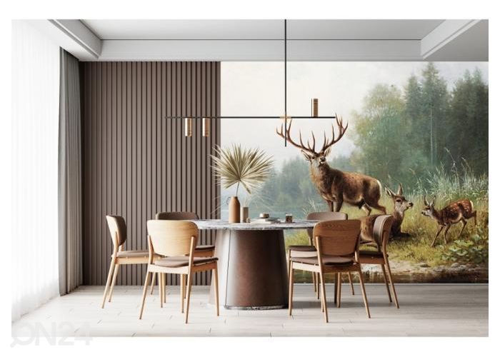 Флисовые фотообои Stag at a Lake by Moritz Müller 400x260 см увеличить