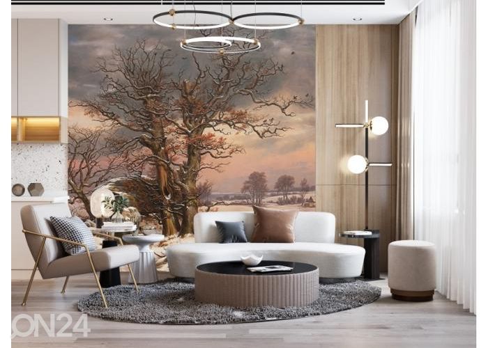 Флисовые фотообои Winter Landscape near Vordingborg Denmark by J.C. Dahl (Norwegian) 368x254 см увеличить