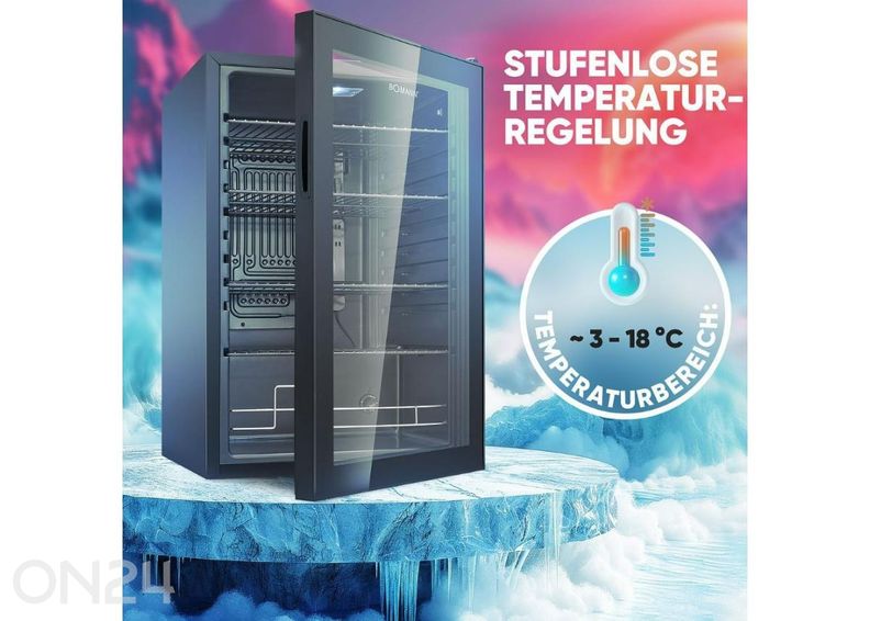 Холодильник со стеклянной дверью Bomann KSG7290 увеличить