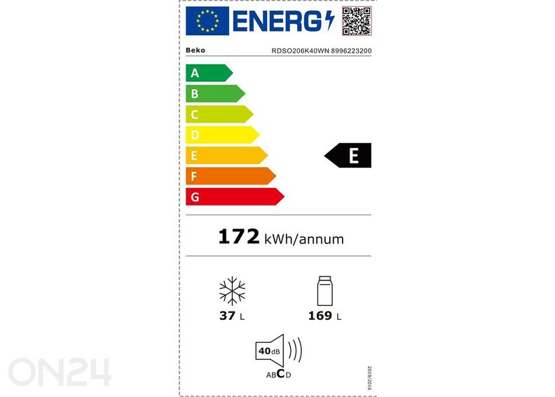 Холодильник Beko RDSO206K40WN увеличить
