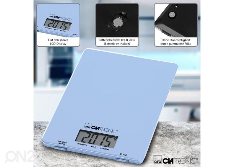 Цифровые кухонные весы Clatronic KW3626B, синие увеличить