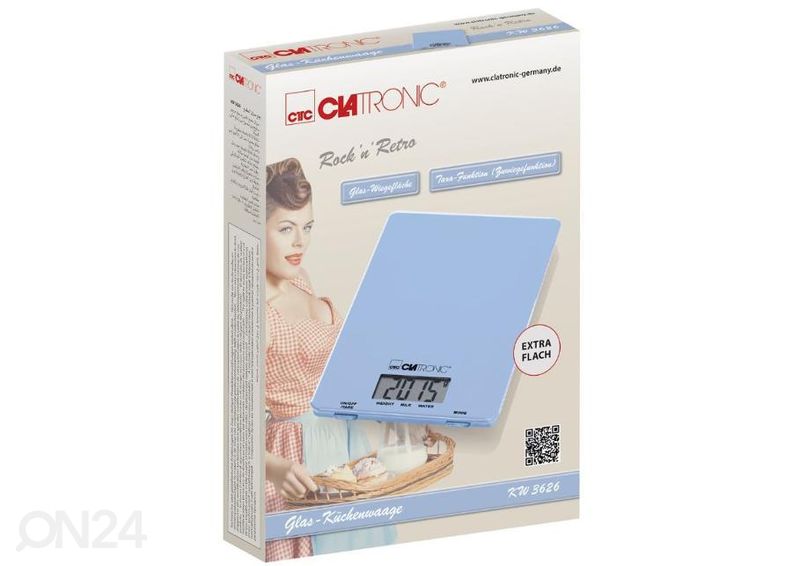 Цифровые кухонные весы Clatronic KW3626B, синие увеличить