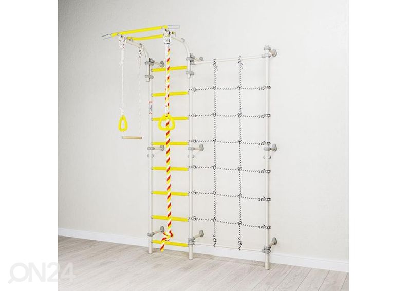 Шведская стенка с канатным лазом Wallbarz Funny Monkey 8W, белая увеличить