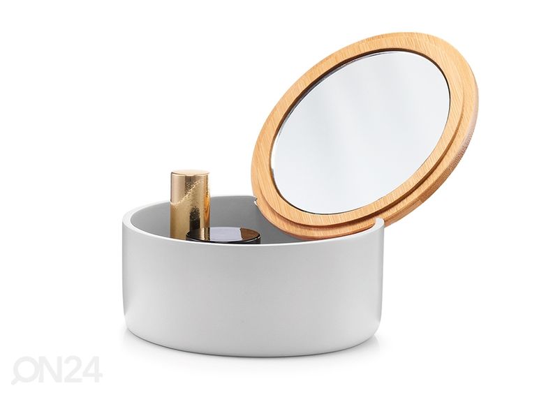 Шкатулка для украшений с зеркалом, серая увеличить