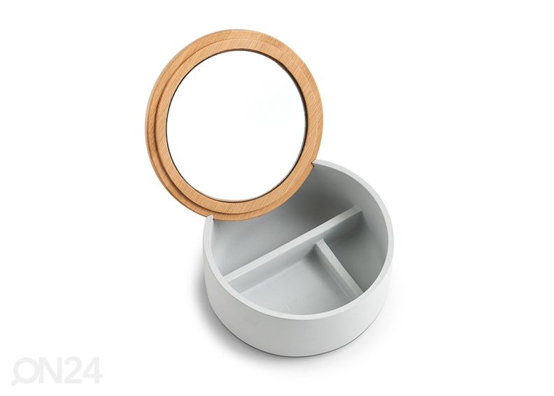 Шкатулка для украшений с зеркалом, серая увеличить